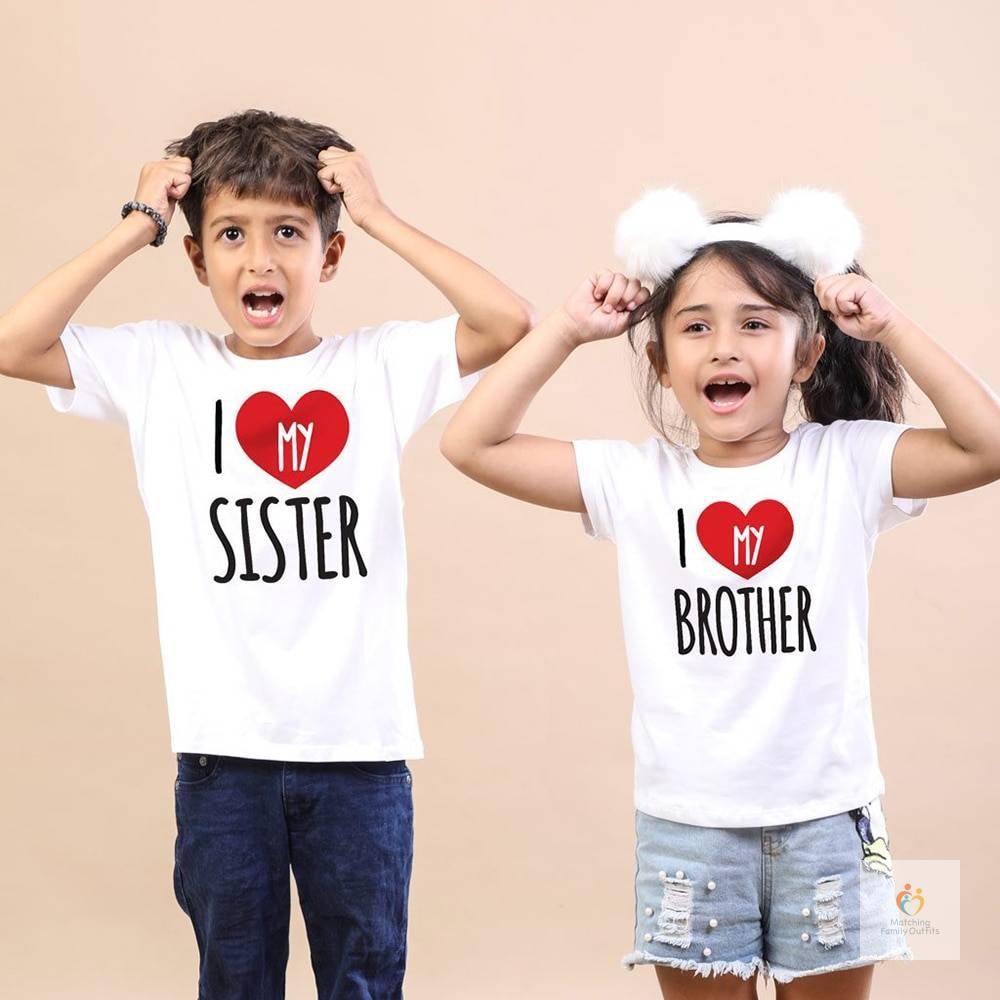 I Love My Sister/ Brother Kids Matching T-shirts Clearance Sale cb5feb1b7314637725a2e7: I Love My Brother|I Love My Sister I Love My Sister/ Brother Kids Matching T-shirts