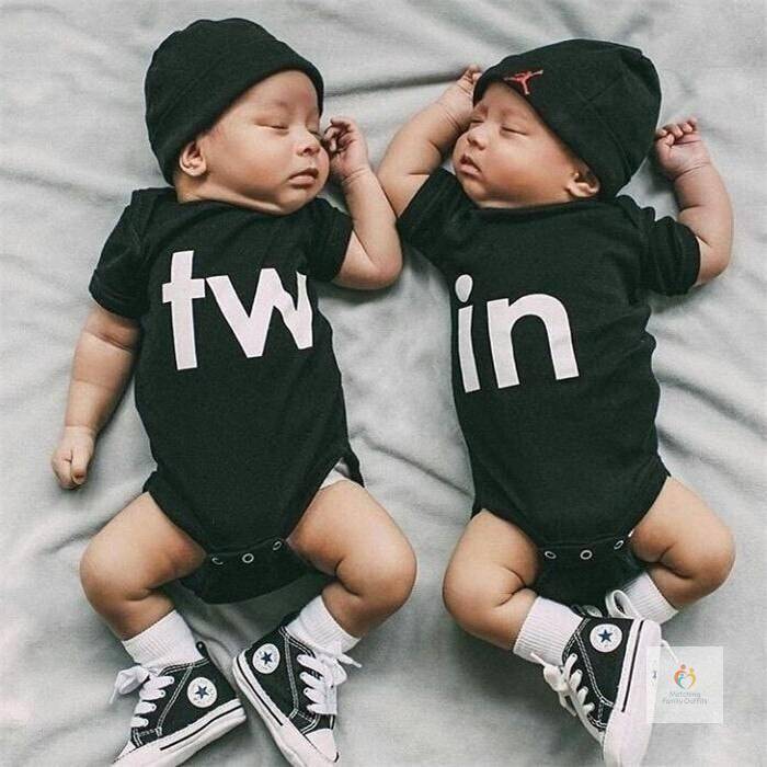 TWIN Rompers Newborn Baby Gifts cb5feb1b7314637725a2e7: black IN|black TW|white IN|white TW TWIN Rompers