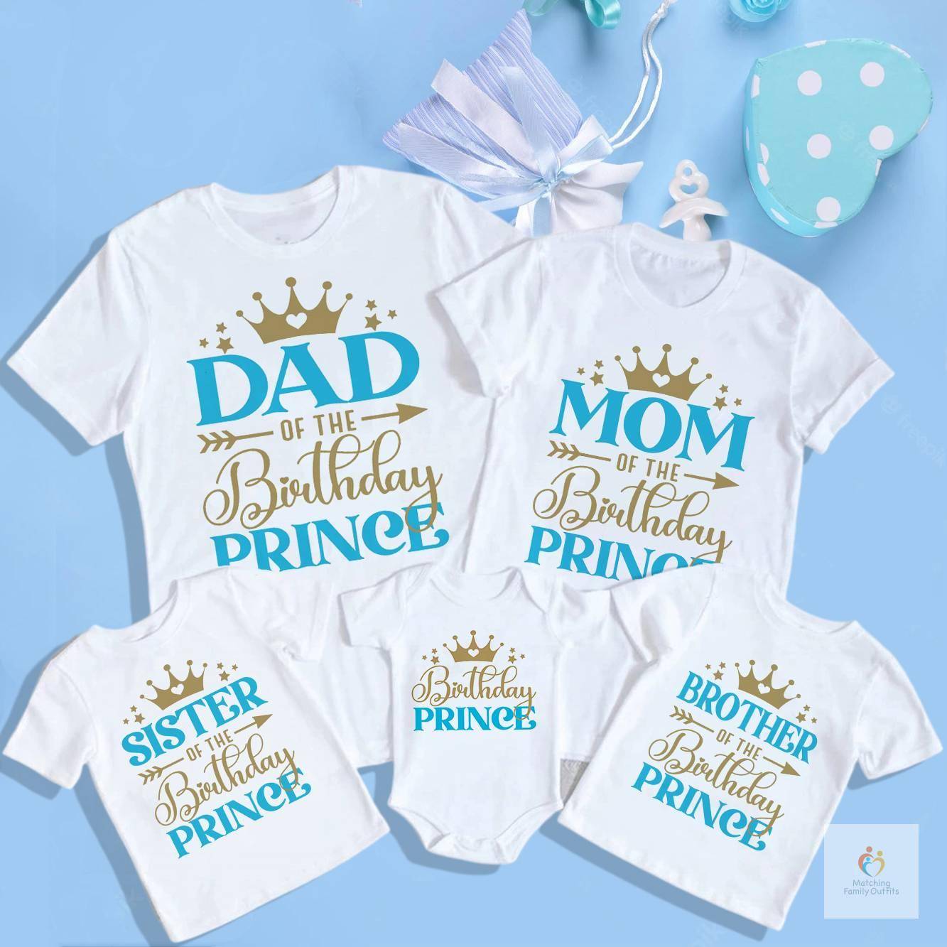 Birthday Prince Family Matching Clothes Mother Father Kids T Shirts Tops Baby Bodysuit Boys Birthday Party Look Outfits Birthday Prince Family Matching Clothes Mother Father Kids T Shirts Tops Baby Bodysuit Boys Birthday Party Look Outfits