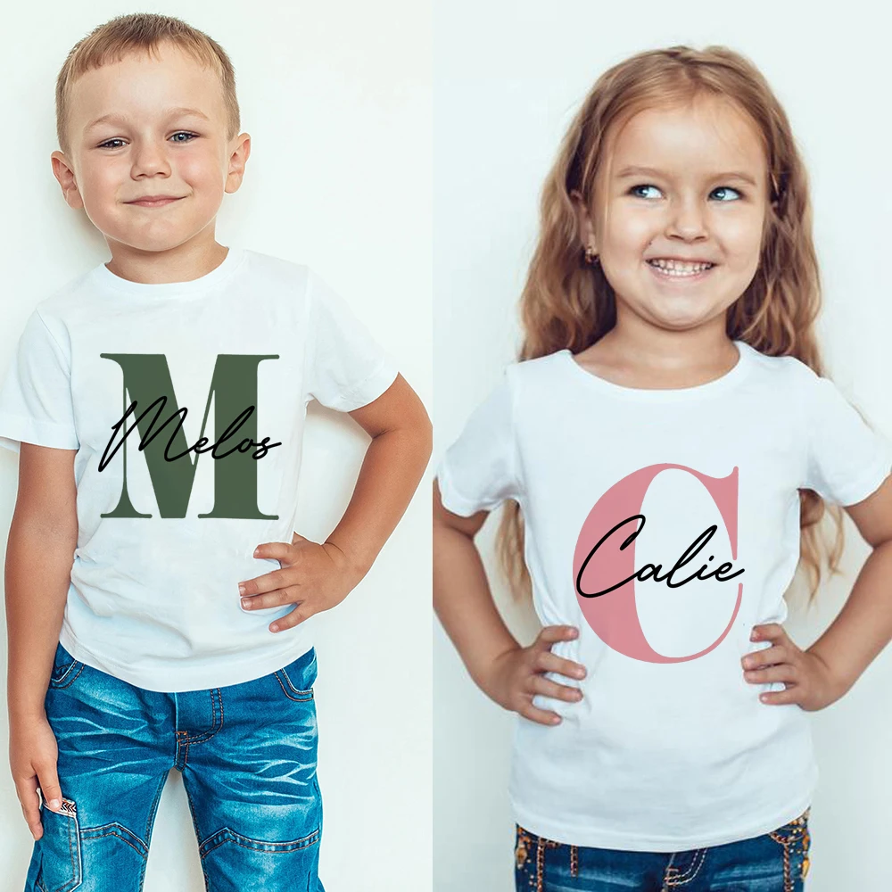Kids Personalised Name Initial T-shirt Kids Top Children’s Custom T-shirts Boy’s Girl’s Customised Tee Birthday Gift Clearance Sale cb5feb1b7314637725a2e7: Color 1 with name|Color 10 with name|Color 11 with name|Color 12 with name|Color 13 with name|Color 2 with name|Color 3 with name|Color 4 with name|Color 5 with name|Color 6 with name|Color 7 with name|Color 8 with name|Color 9 with name Kids Personalised Name Initial T-shirt Kids Top Children’s Custom T-shirts Boy’s Girl’s Customised Tee Birthday Gift